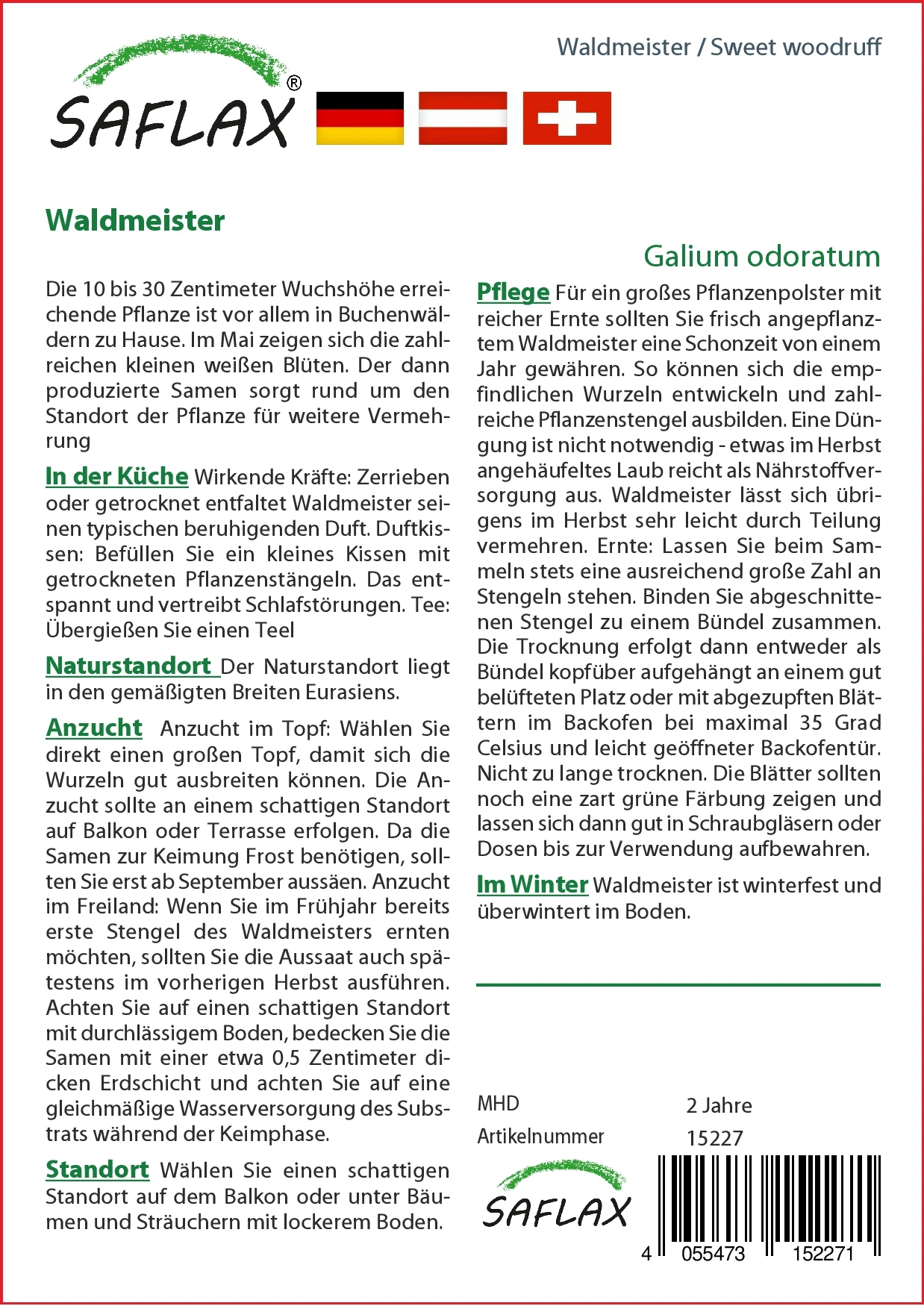 Waldmeister | Waldmeistersamen Von Saflax 3 Waldmeister | Waldmeistersamen Von Saflax