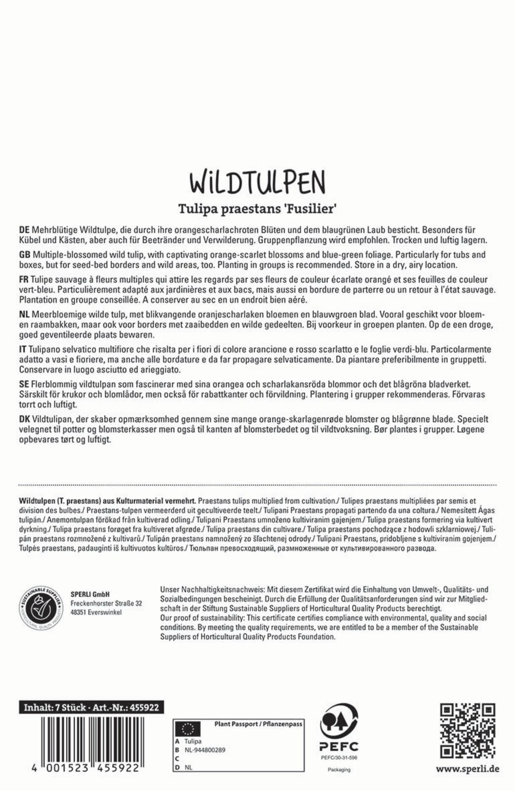 Wildtulpe Fuselier (7 Stück) | Wildtulpe Von Sperli 4 Wildtulpe Fuselier (7 Stück) | Wildtulpe Von Sperli – Bild 2