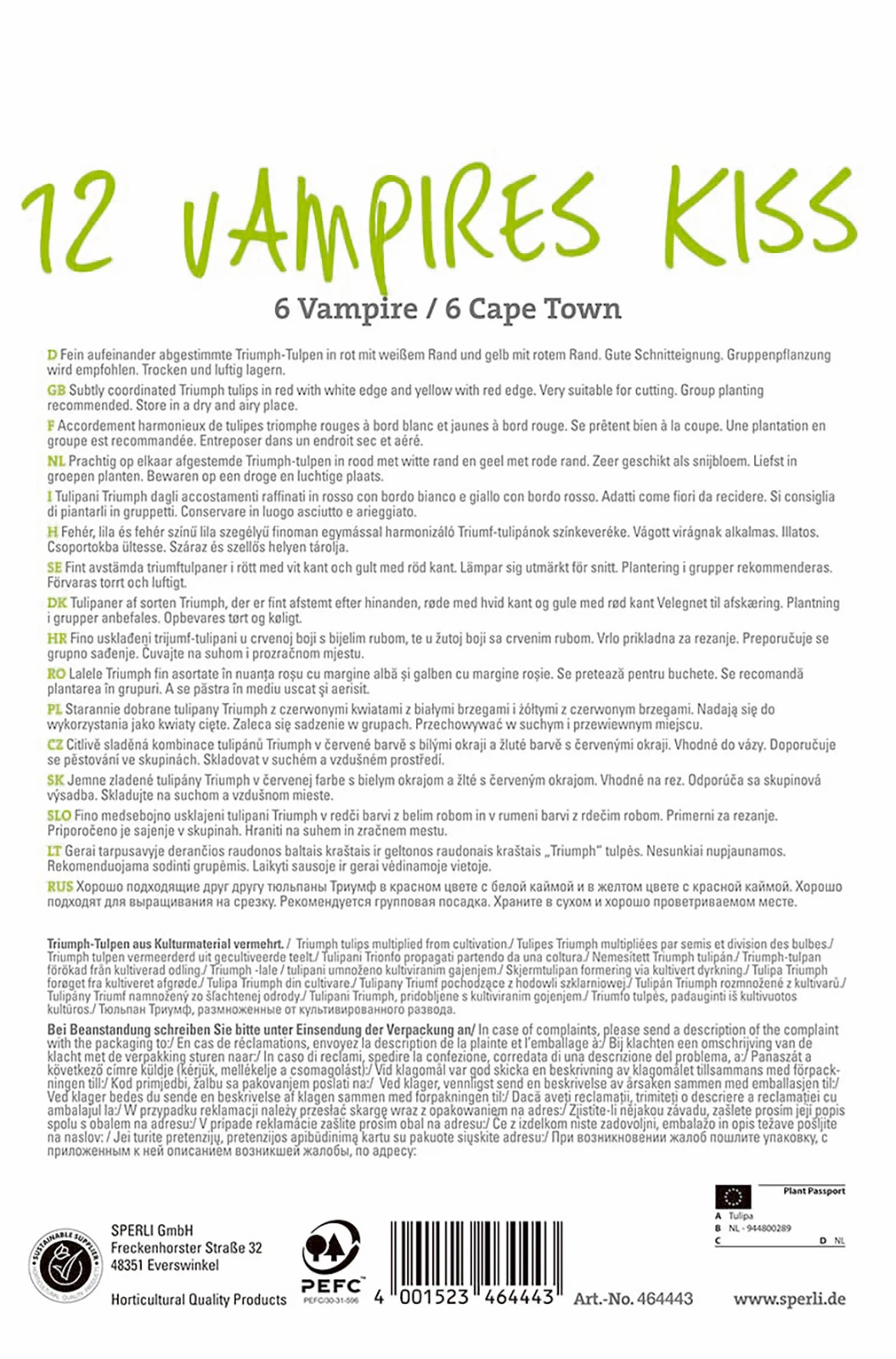 Frühlingsgarten Vampires Kiss (12 Stück) | Triumph-Tulpen Von Sperli 4 Frühlingsgarten Vampires Kiss (12 Stück) | Triumph-Tulpen Von Sperli – Bild 2