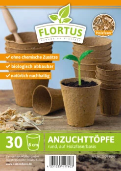 8 Cm Anzuchttopf Rund Auf Holzfaser Basis | Anzuchttöpfe Von FLORTUS -Samen Zauber 552303 8 cm Anzuchttopf rund auf Holzfaser Basis 30 Stueck 2000 0595 1