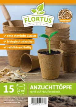 10 Cm Anzuchttopf Rund Auf Holzfaser Basis | Anzuchttöpfe Von FLORTUS -Samen Zauber 552305 10 cm Anzuchttopf rund auf Holzfaser Basis 15 Stueck 2000 0597 1
