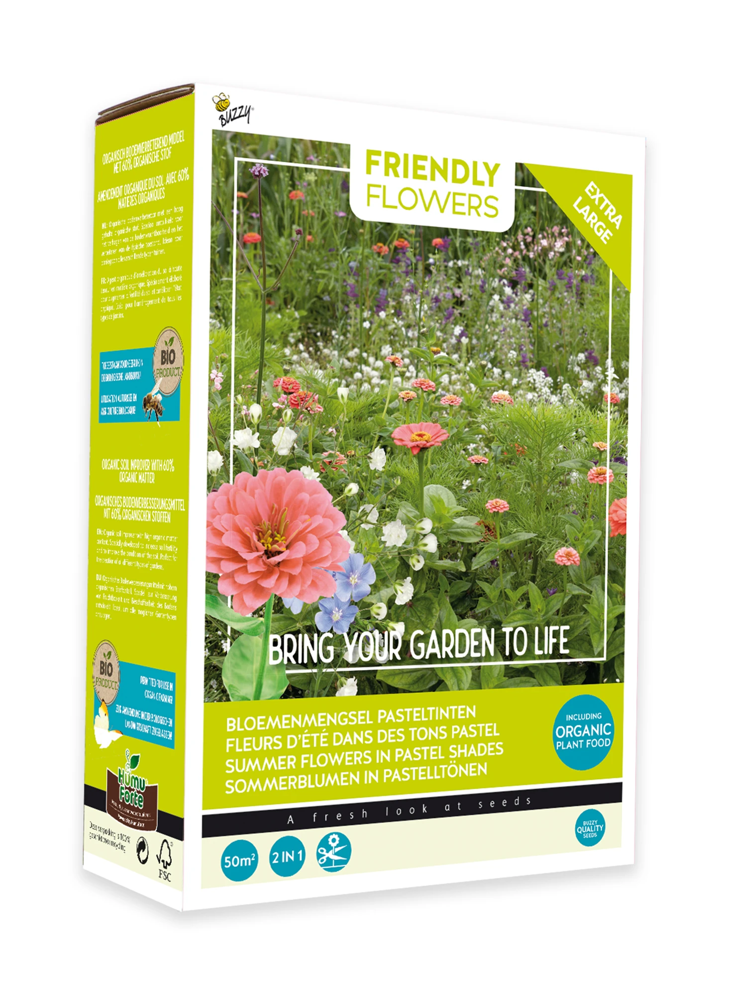 Friendly Flowers XL Sommerblumen Pastel (50 M²) | Blumensamenmischung Von Buzzy Seeds 3 Friendly Flowers XL Sommerblumen Pastel (50 M²) | Blumensamenmischung Von Buzzy Seeds