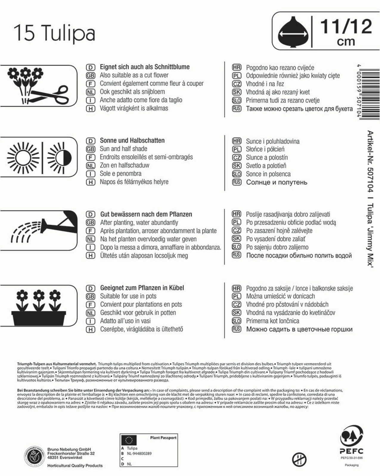 Mega-Pack Triumph-Tulpen Jimmy Mix (15 Stück) | Tulpenzwiebeln Von Kiepenkerl 3 Mega-Pack Triumph-Tulpen Jimmy Mix (15 Stück) | Tulpenzwiebeln Von Kiepenkerl